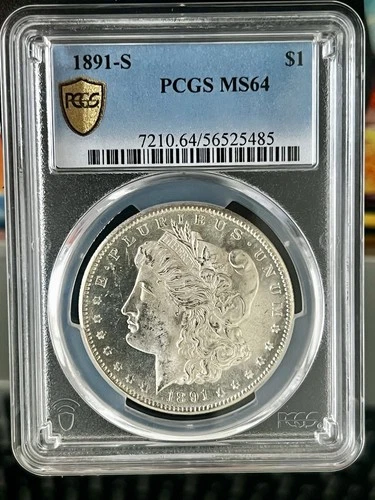 1891 S Morgan Silver Dollar PCGS MS 64 Gold Shield - **PL / DMPL**