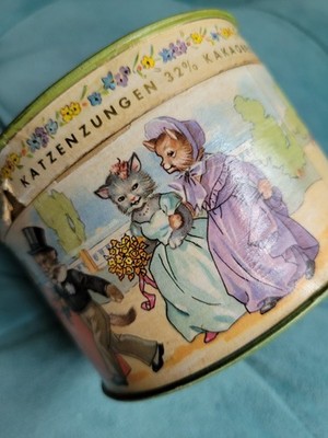 Vintage Cat's Tongues German Chocolate Box Kitty Cat Wedding Adorable! Waldbaur