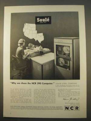 1963 NCR 390 Computer Ad - Soule Steel Company