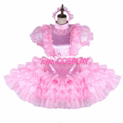 Sissy Boy maid satin-Organza mini dress CD/TV Tailor-made