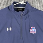 Moberly Spartans High School Missouri Shirt Under Armour Mens Large Blue 1/4 Zip