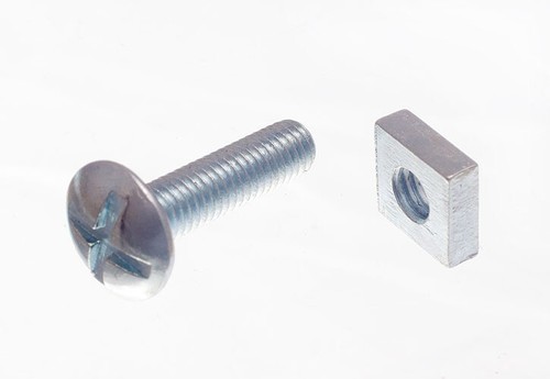 6 X Coach Carrello Coppa Quadrata Bulloni M6 X 6mm X 150mm Con Esagono Dadi BZP - Foto 7