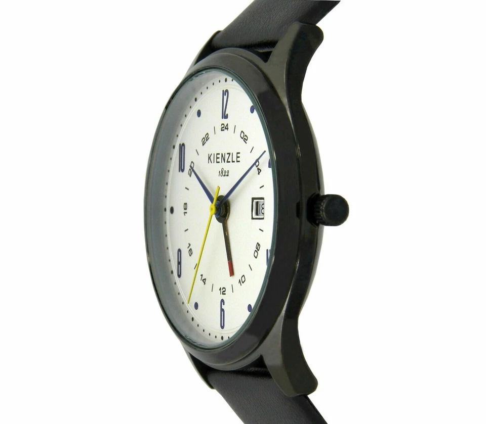 KIENZLE reloj para hombres cuarzo, Bauhaus Gropius, GMT, fecha, 5 bar, ¡edición limitada! - Imagen 2 de 4
