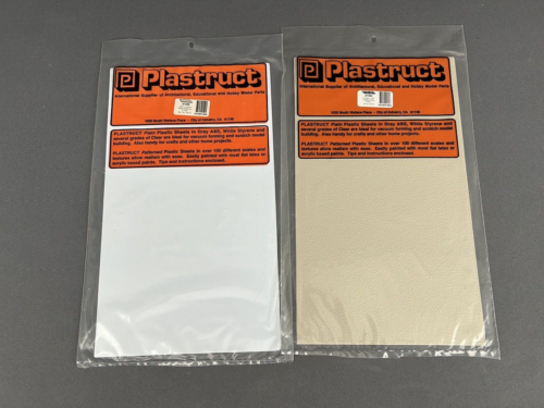Set di 2 Fogli Plastruct Modello Plastica 7"" x 12"" Nuovi con scatola #91584 + #91529 - Foto 1 di 4
