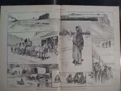 Sketches On The Overland Train Nevada Nebraska Utah Harper's Weekly 1890