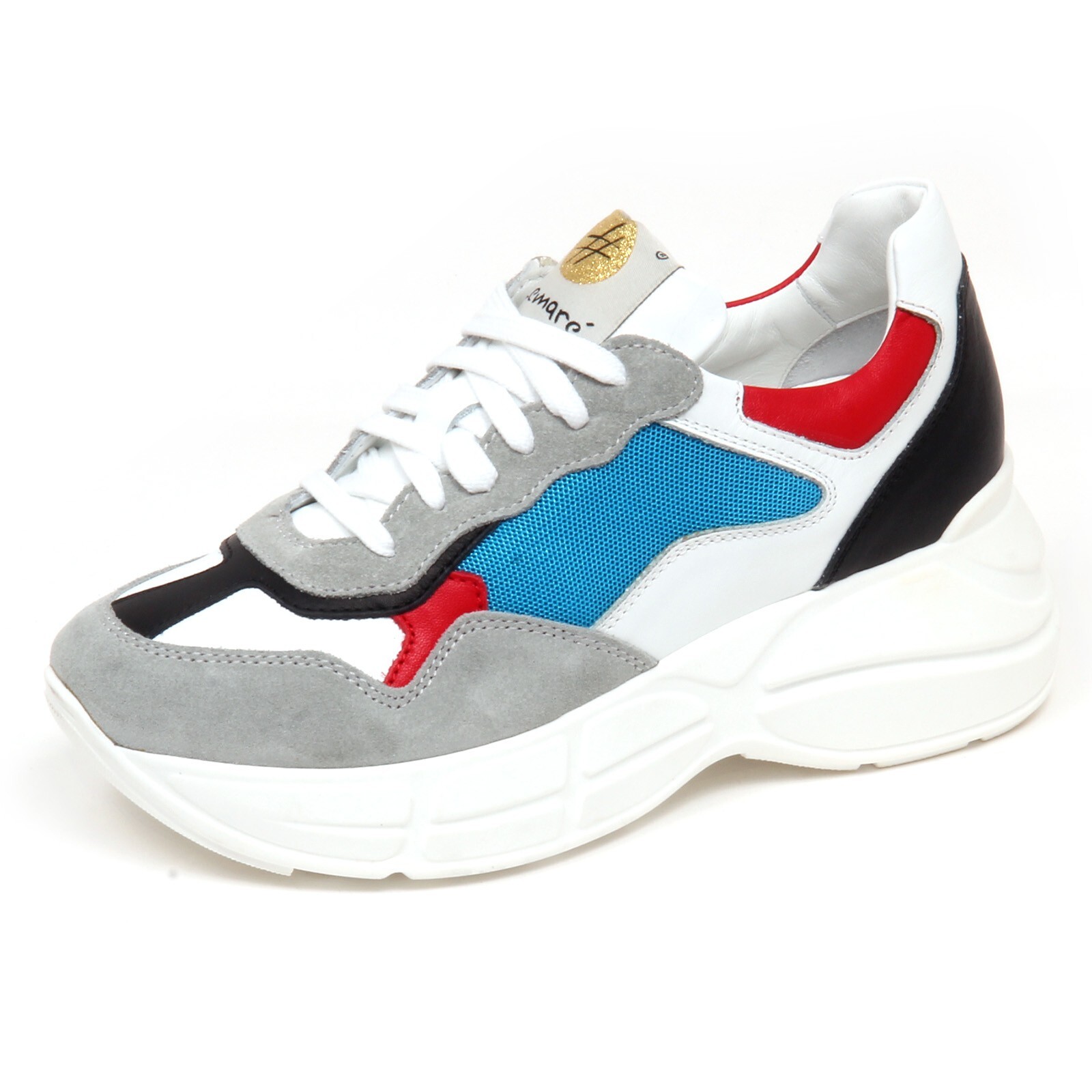 F4402 sneaker donna LEMARE  REDDY scarpe tissue/leather shoe woman