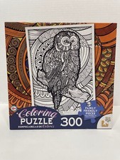 COLORING Jigsaw PUZZLE Owl 300 piece NEW Factory Sealed Color Yourself Art