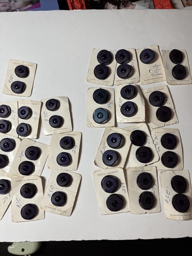 45 Vintage Domed Buttons Blumenthal Blue Washable 2 sizes - Picture 2 of 12