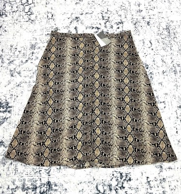 NWT Katies Womens Skirt Animal Instinct Snakeskin Print Button Front Midi 20 2XL
