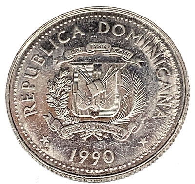 C5607 DOMINICAN REPUBLIC COIN, 25 CENTAVOS 1990 | eBay