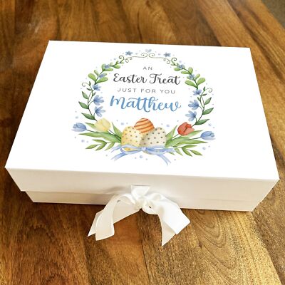 Osterbehandlung Just For You Kranz Schokolade Leckereien Süßigkeiten Korb Geschenkbox