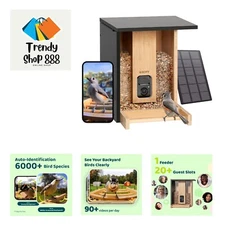 Birdfy Upgraded Smart Bird Feeder Camera Solar Powered, Auto Capture Birds & ...