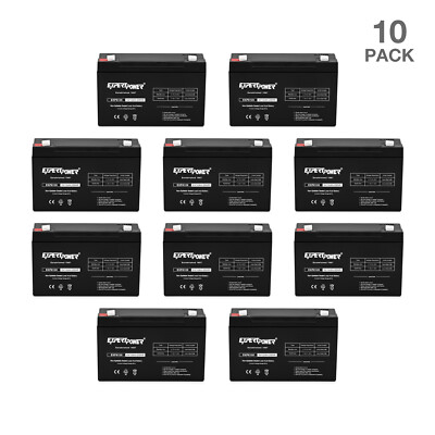 10 PACK - EXPERT POWER 6 Volts 12 Ah AGM Sealed Lead Acid Rechargeable Battery