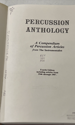 Percussion Anthology The Instrumentalist Co. Ex-Lib Book | eBay