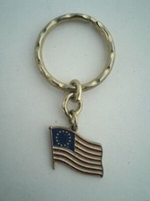 USA American US Flag Keychain Key Ring