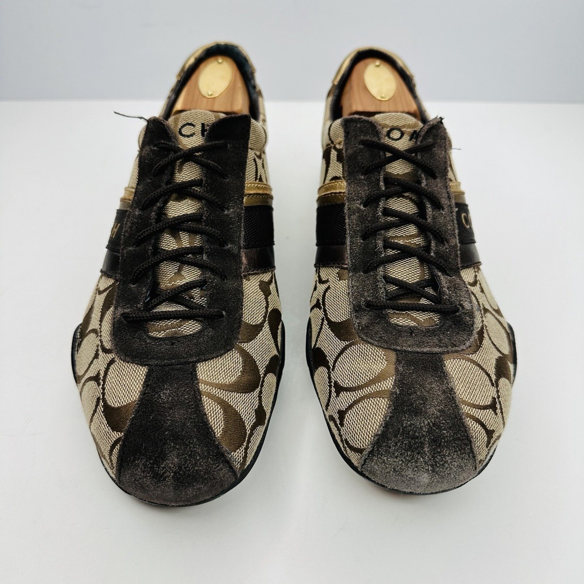 Coach Jayme Sneakers Womens Size Brown Gold Athletic Shoes