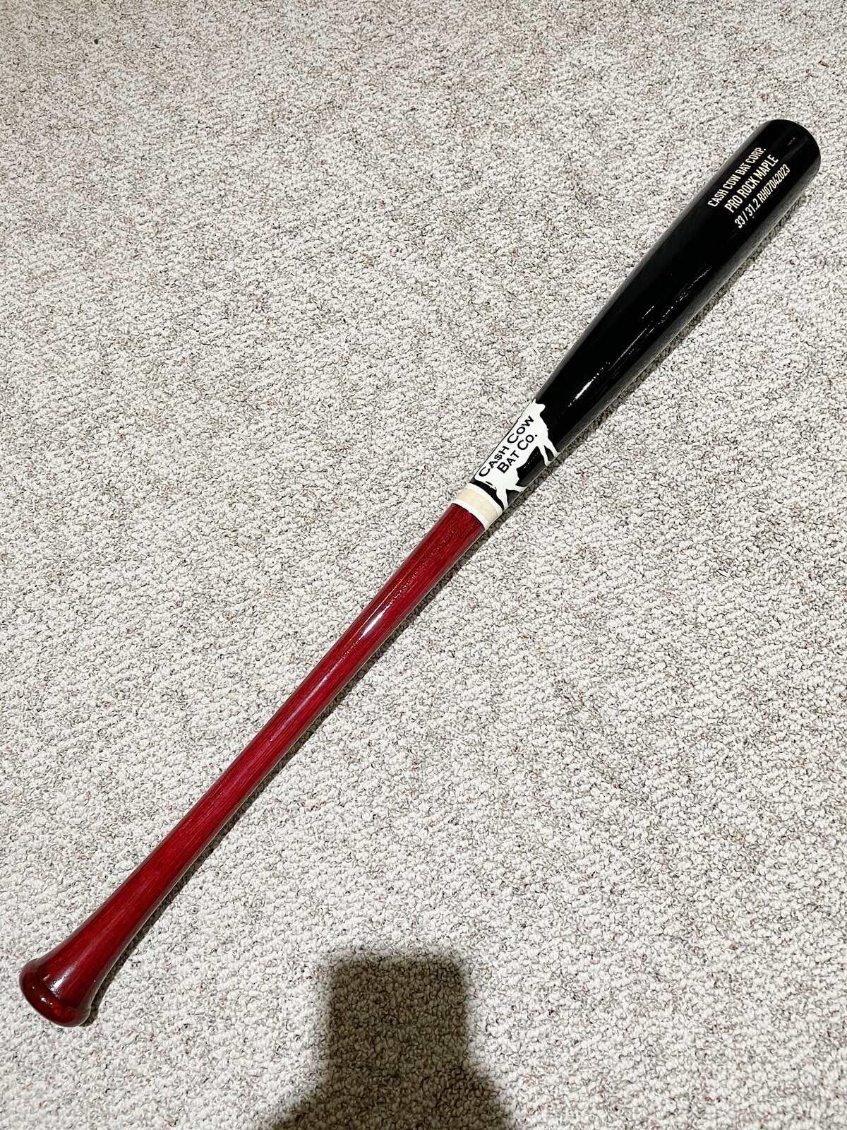 Maple Wood Baseball Bat 33in. Stain Cherry / White / Black. Cupped Ends