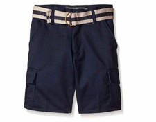 Eddie Bauer Boys' Twill Short Classic Navy Size 14 School Uniform Belted Blue