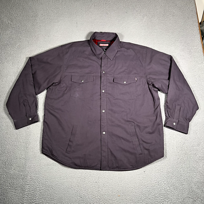 #ad Craftsman Jacket Mens XXL Gray Blanket Lined Chore Workwear Casual Pockets Logo $25.80