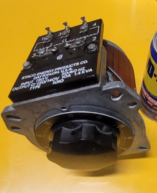 USA Made STACO 1.4K KVA Rotary Rheostat Type 1010 10 AMP 0-120/140 AC ...