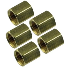 1/2"-20 thread Inverted Flare Brake Line Union for 1/4 or 3/16 Tube- 5 pack