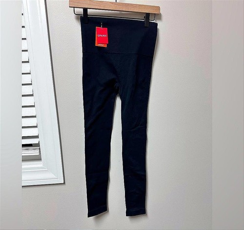 NWT SPANX Black Leggings Stretchy Slim Fit Activewear Slimming Shaping Sz S - 第 1/9 張圖片