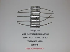 MOD Electrolytic capacitor  8uF@475volt axial SET OF 5