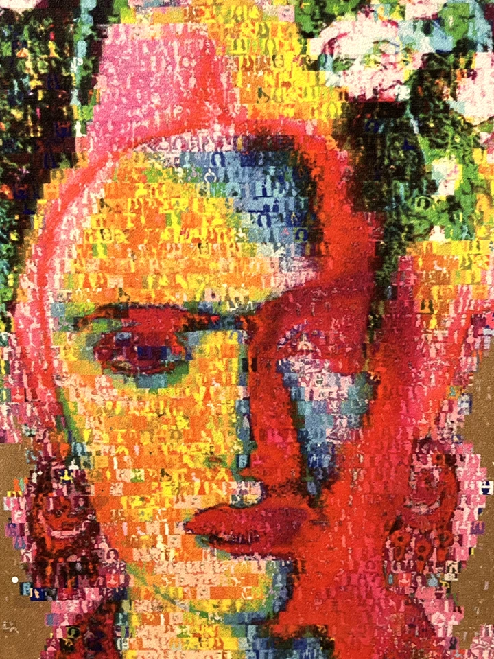 Retrato de arena Frida-Salma Hayek, impresión de John Lijo Bluefish en marco de caja de madera Foto 3 de 4