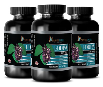 brain supplements - DOPA 99% Extract Powder 350mg - Mucuna Pruriens -3 Bottles