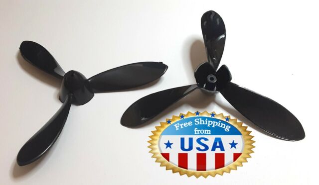 2 X Propeller (3-Blade) CW for Airplane Diameter- 125mm (5&quot;) Shaft - 2mm RN9005