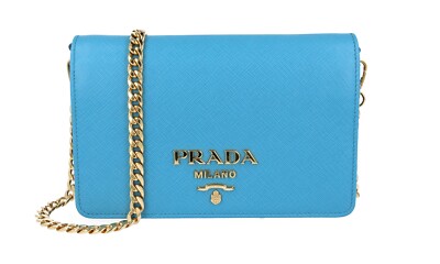 PRADAバケハ ⚠️コメント一読 LUXURY PRADA SAFFIANO SHOULDER BAG HANDBAG 1BP006 TURQUOISE