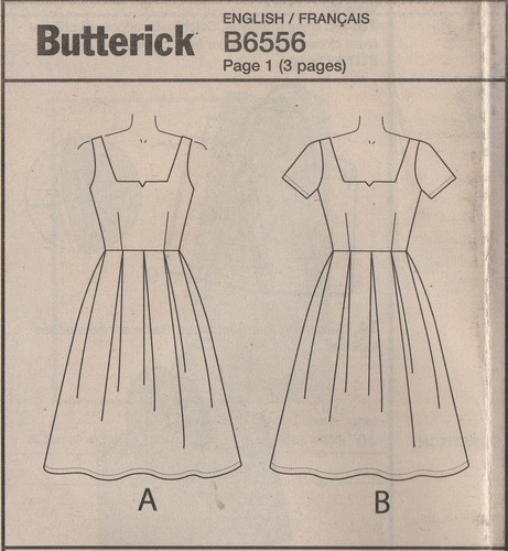 Vestido Gertie Patrón de Costura Butterick 6556 FÁCIL, Cuello Cuadrado con Muescas Talla 6-22 - Imagen 2 de 13