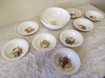 Service à desserts Saladier + 8 Coupelles, Ramequins Porcelaine de Limoges - Photo 1/4