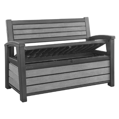 Keter Hudson Plastic Storage Bench 60 Gallon Deck Box Free