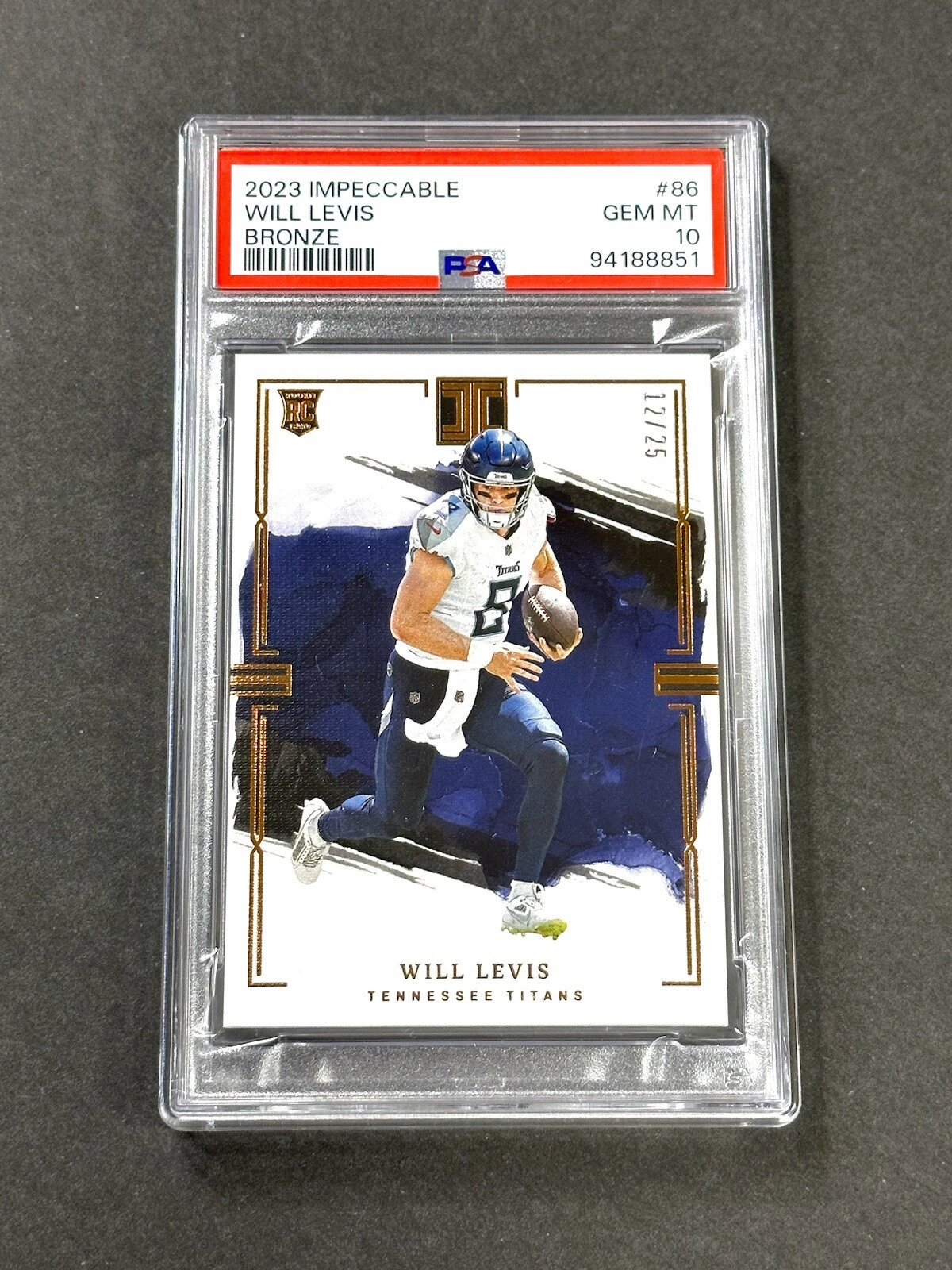 Will Levis Panini Impeccable #86 Bronze