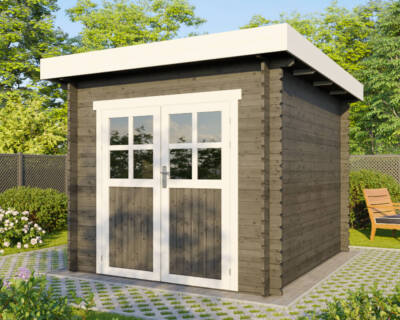Gartenhaus Holzhaus Blockhaus Gerätehaus Laube 2,5x3m 28mm