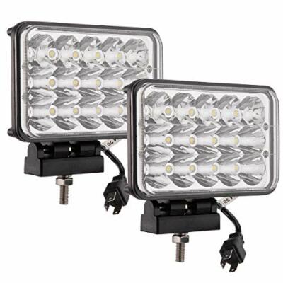 4x6 Inch Rectangular 45w 6000k Cool Bright White Led Offroad Auxiliary Driving L