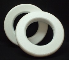 2pc Set EPS styro-foam WREATHS w/Rounded Edges 10" or 12"x2" Craft Floral Form
