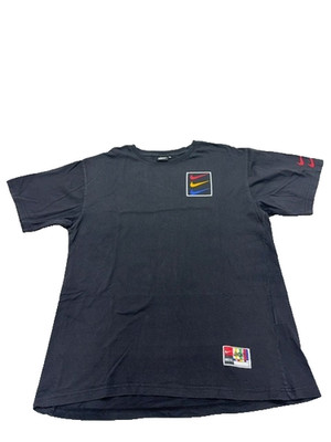 Nike Mens T-Shirt Swoosh Black 3XL Japan Cotton Crew Neck
