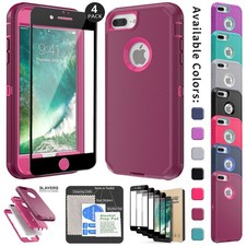 For iPhone 7 Plus Case Heavy Duty Shockproof Hard Phone Cover / Screen Protector