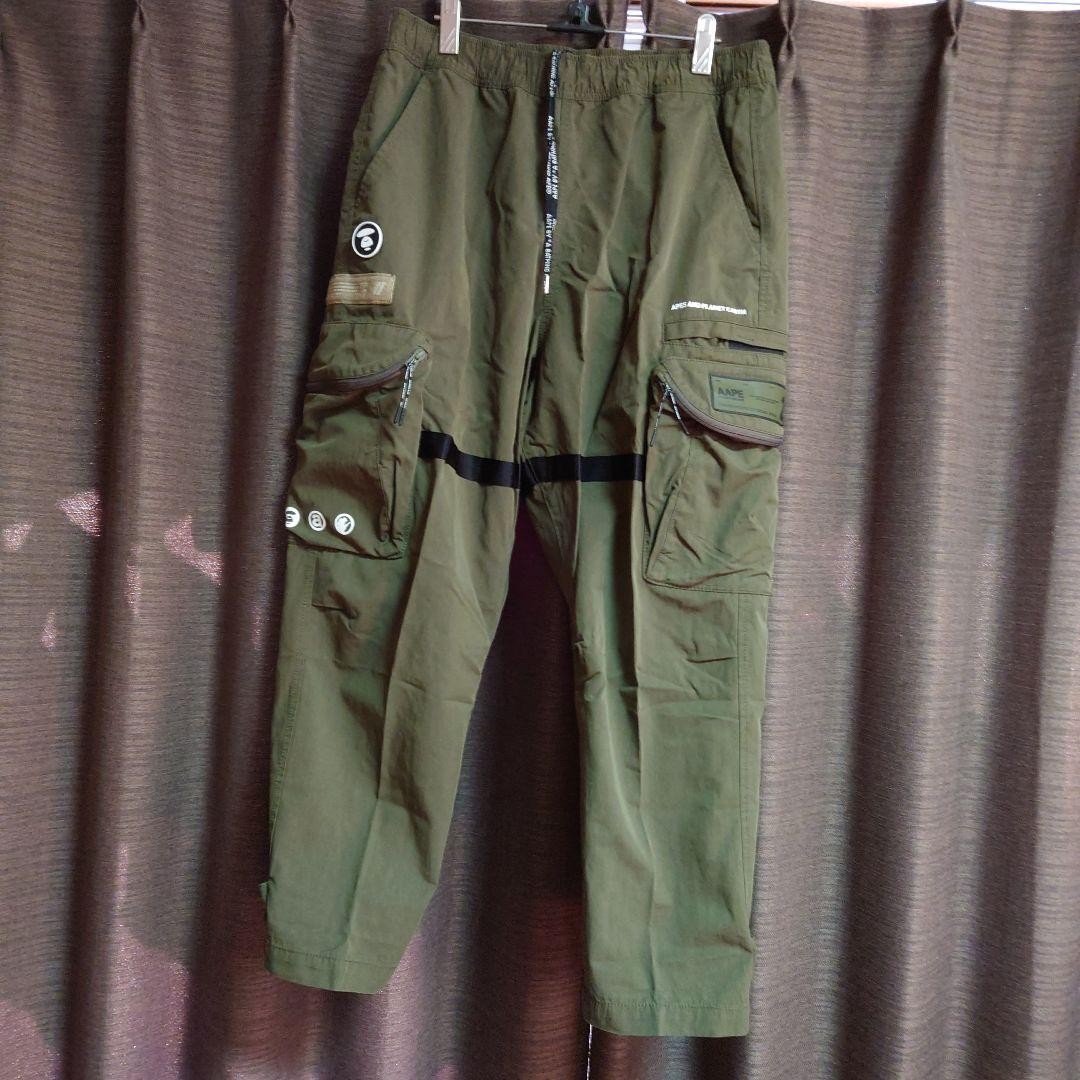 Aape A Bathing Ape Cotton Nylon Cargo Pants Olive SW 78cm BA0226230