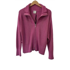 Varley women's Whitney knit sweater jacket L metallic super pink NWT