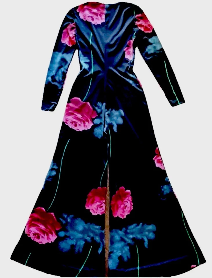 Mono Vintage Años 70 Nueva Hoja California Negro Disco Manga Larga Talla Pequeña Foto 2 de 4