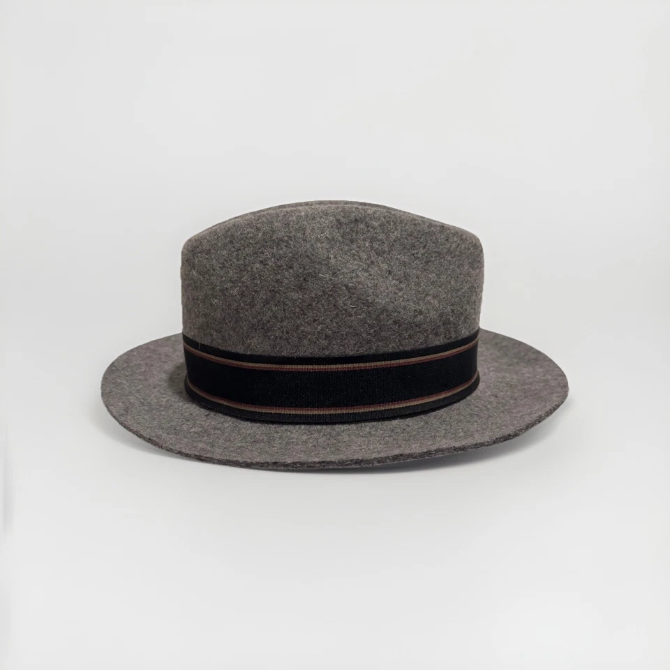 Goorin Bros Fedora Hat Wide Brim Gray 100% Wool Size Medium - Image 3 of 4