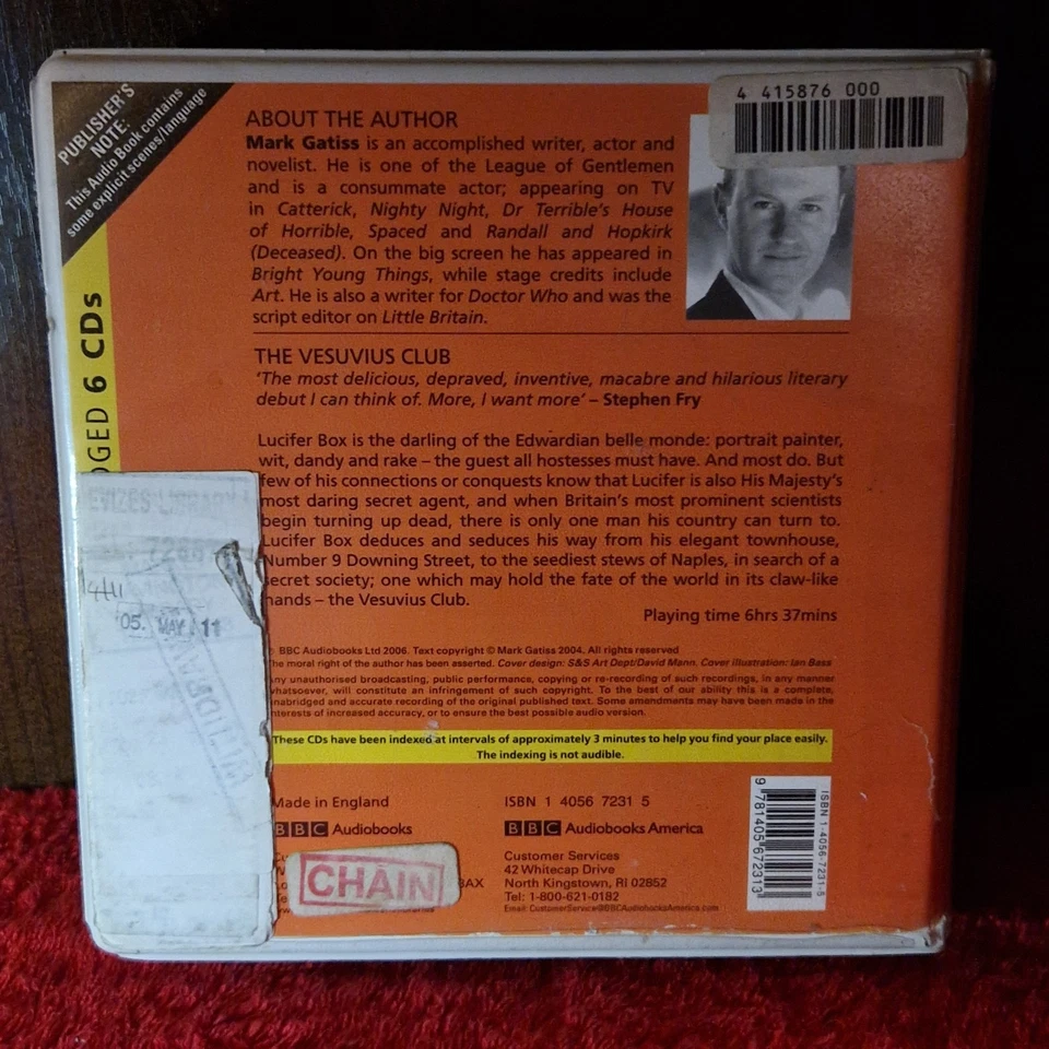 Mark Gatiss – The Vesuvius Club (6-CD Unabridged Audiobook, Read by the Author, - Image 4 of 4