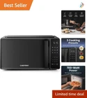 Compact 700W Microwave Oven with Touch Controls & Child Safety Lock - Black