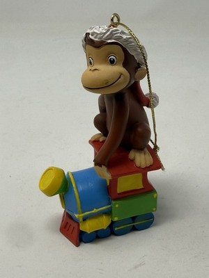 Hallmark Keepsake Ornament Curious George With Santa Hat Sitting On A Train