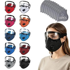 Reusable Dust Mask with Goggles Carbon Filter Protective Face Respirator Set