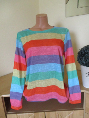 Aniston Casual Damen Pullover Gr. 42 mehrfarbig gestreift langarm wie neu
