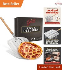 Pizza Peel PRO Perforated Metal Non-Stick Paddle for XL 12 Inch Pizzas